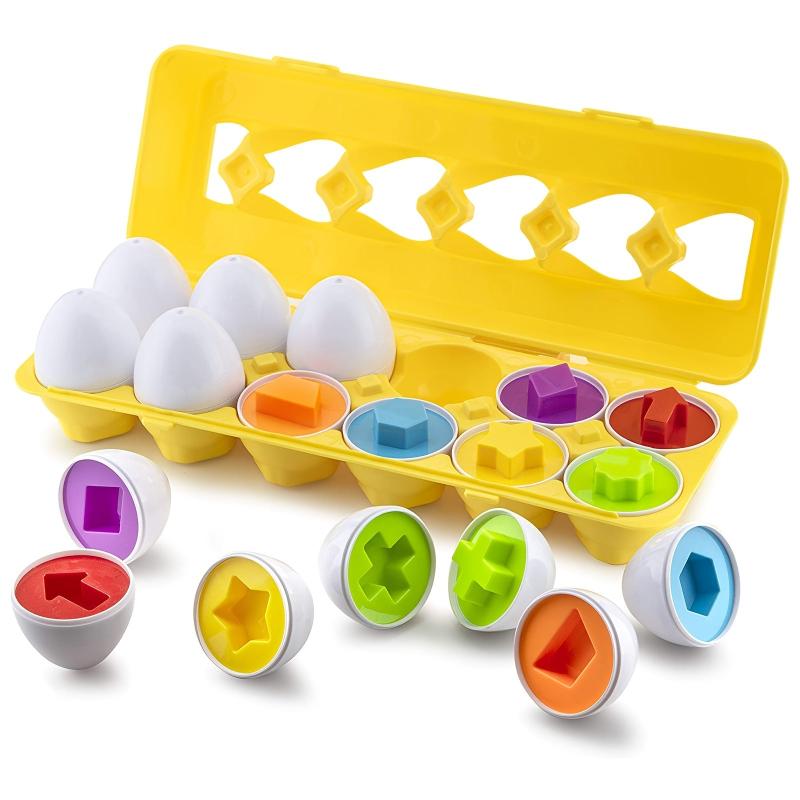 12pcs Matching Eggs Set Easter Egg & Shape Recognition Sorter Skills Toys