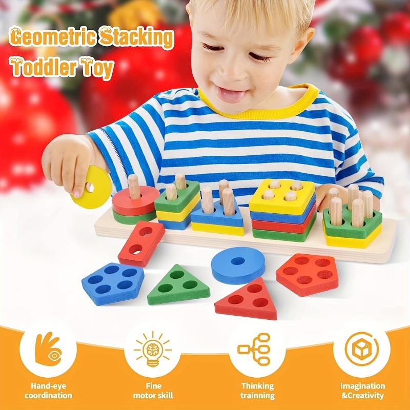 Wooden Montessori Sorting Blocks for Toddlers