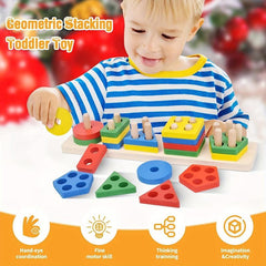 Wooden Montessori Sorting Blocks for Toddlers