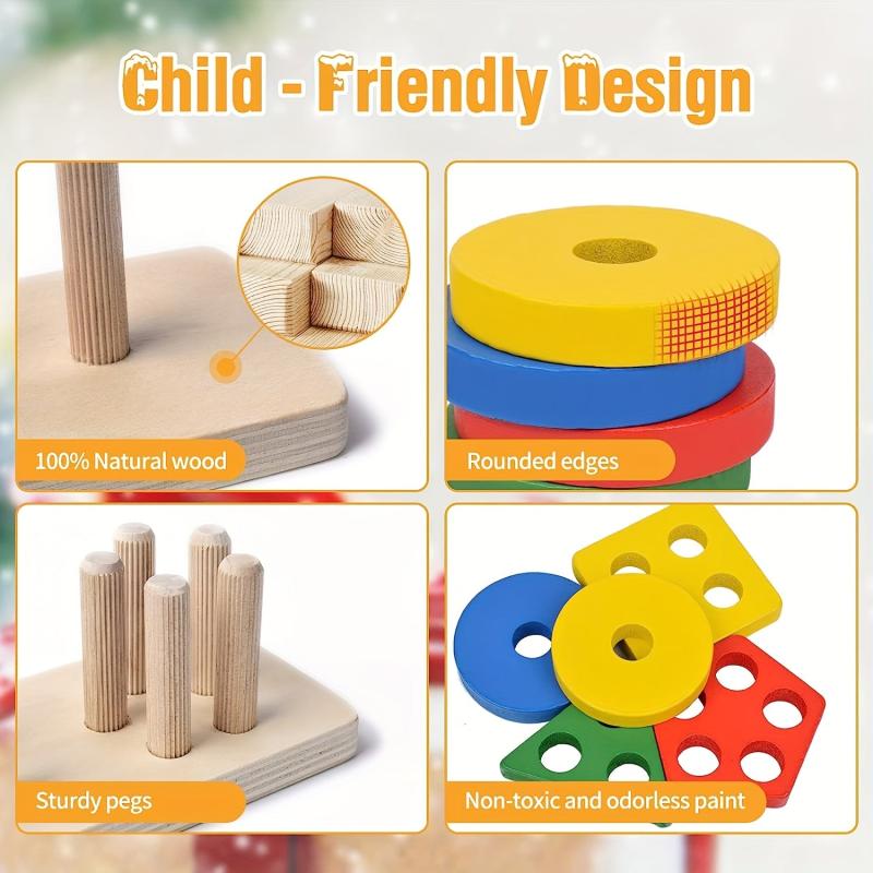 Wooden Montessori Sorting Blocks for Toddlers