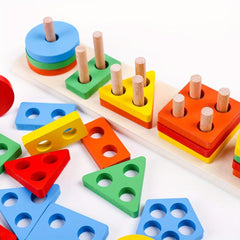 Wooden Montessori Sorting Blocks for Toddlers