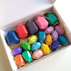 Wooden Stacking Rocks Balancing Stones Building Blocks Montessori Learning Toys