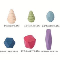 Wooden Stacking Rocks Balancing Stones Building Blocks Montessori Learning Toys