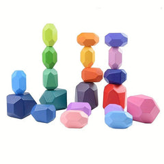 Wooden Stacking Rocks Balancing Stones Building Blocks Montessori Learning Toys