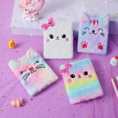 Cartoon Plush Notebook for Students in Autumn & Winter