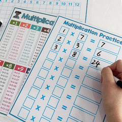 Multiplication Chart Practice Posters Dry Erase Board Math Manipulatives