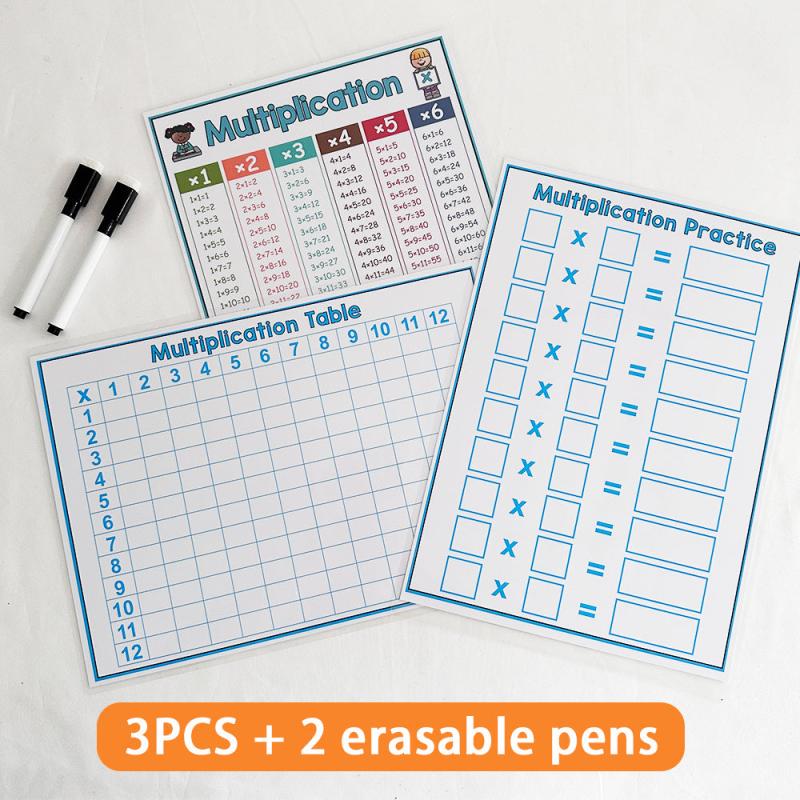 Multiplication Chart Practice Posters Dry Erase Board Math Manipulatives
