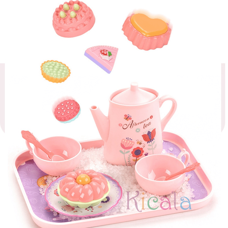 Girls Toys DIY Pretend Play Toy Simulation Tea Set Play House Kitchen