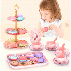 Girls Toys DIY Pretend Play Toy Simulation Tea Set Play House Kitchen