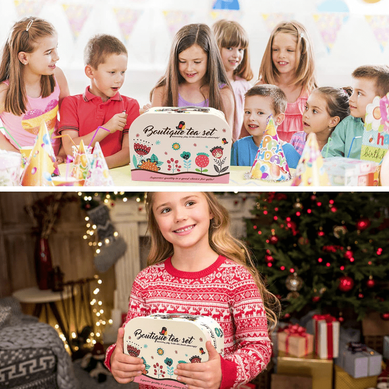 Girls Toys DIY Pretend Play Toy Simulation Tea Set Play House Kitchen