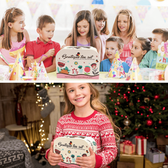 Girls Toys DIY Pretend Play Toy Simulation Tea Set Play House Kitchen