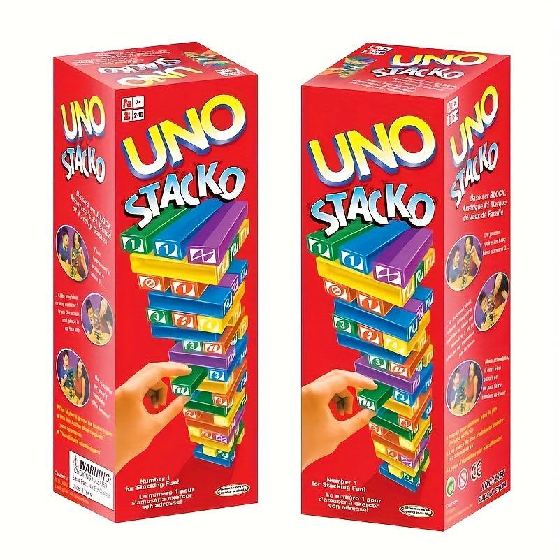 Colorful Stacking Tower Parent Child Puzzle Game Build Draw Learn Blocks