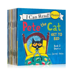 12 Pete The Cat Phonics Learning Books - CVC & Long Vowel Words