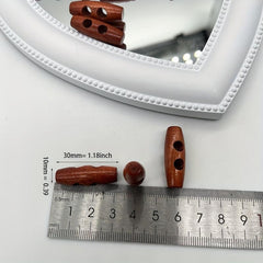50pcs 2 Holes Olive Shape Wooden Toggle Buttons DIY Craft Accessory