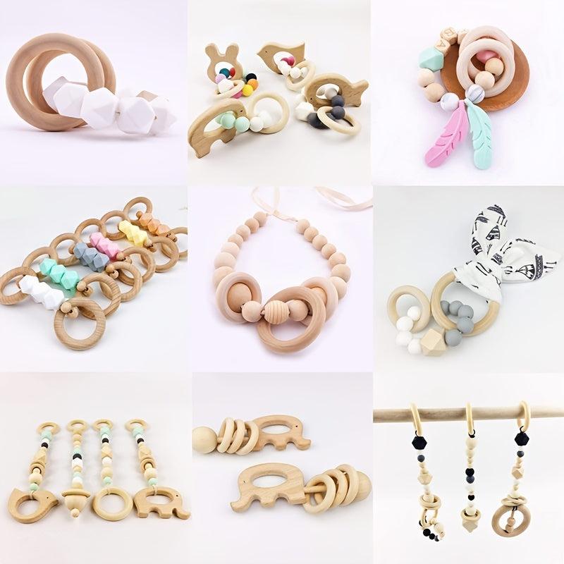50-100pcs Natural Wooden Rings for Craft Jewelry Making