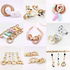 50-100pcs Natural Wooden Rings for Craft Jewelry Making