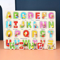 Wooden Peg Puzzles For Kids Montessori Alphabet Number Shape
