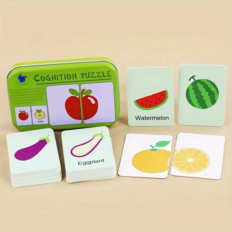 Montessori Educational Toys Animal Fruit Matching Card Games