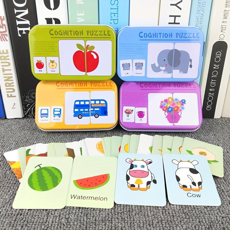 Montessori Educational Toys Animal Fruit Matching Card Games