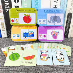 Montessori Educational Toys Animal Fruit Matching Card Games