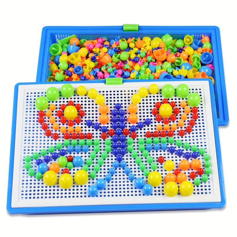 296pcs Mushroom Nail Puzzle Toy Set Creative Exercise Focus
