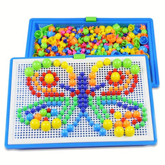 296pcs Mushroom Nail Puzzle Toy Set Creative Exercise Focus