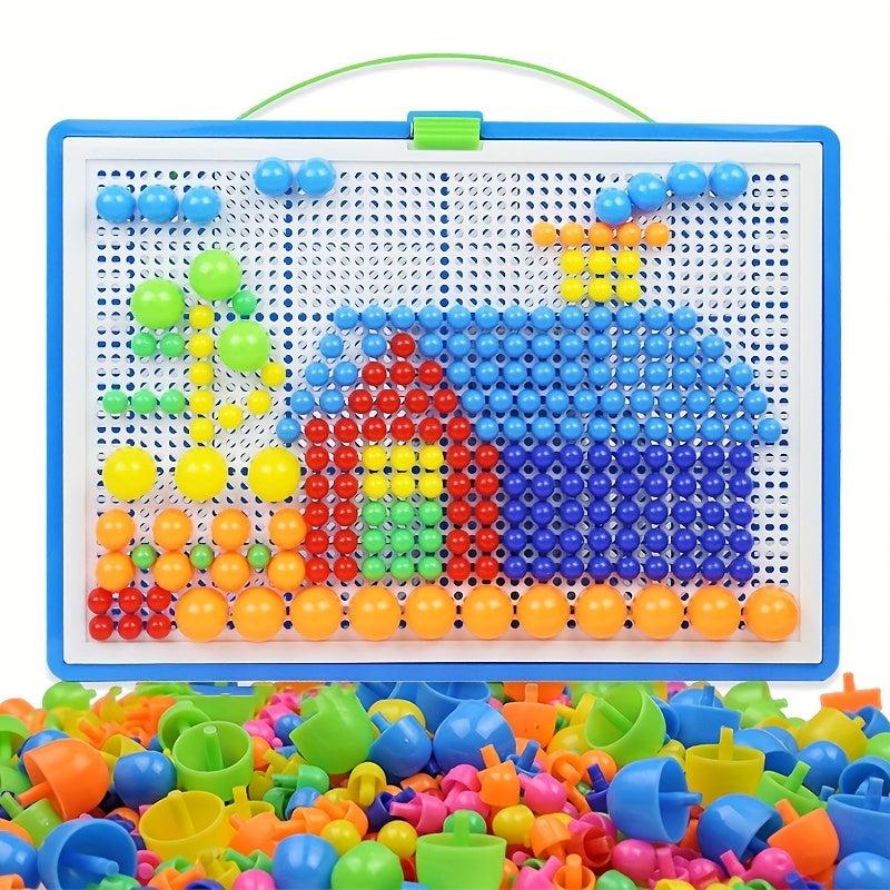 296pcs Mushroom Nail Puzzle Toy Set Creative Exercise Focus