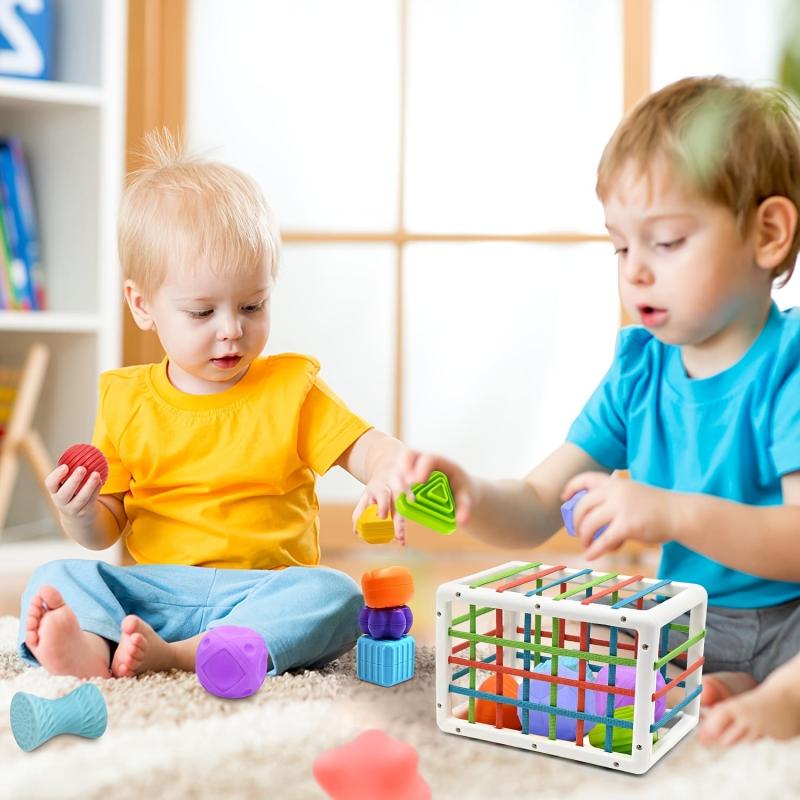Montessori Shape Sorter Sensory Bin Toy for Baby 1 Year Old