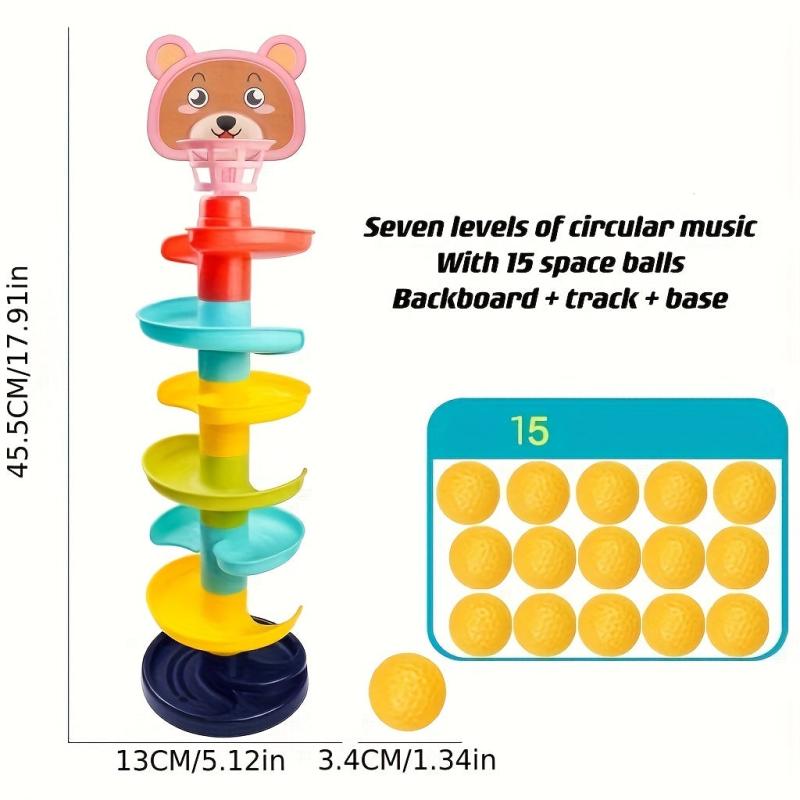 7-Floor Toy Shooting Track Set with 15 Balls