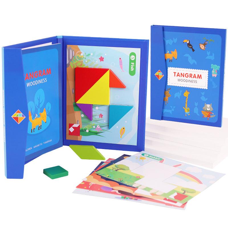 Kindergarten Wooden Puzzle Toys, Magnetic 7 piece Puzzle