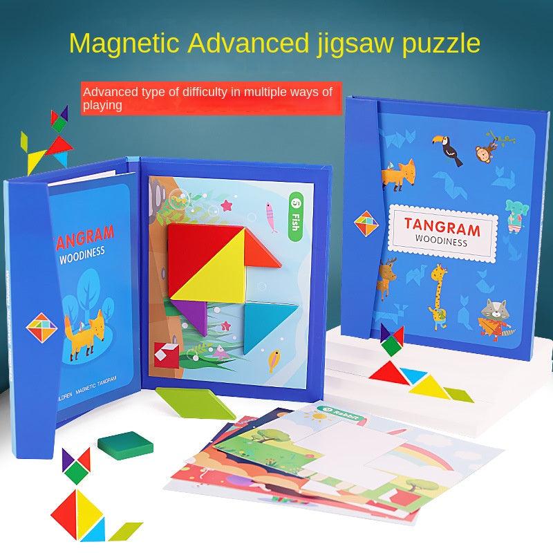 Kindergarten Wooden Puzzle Toys, Magnetic 7 piece Puzzle