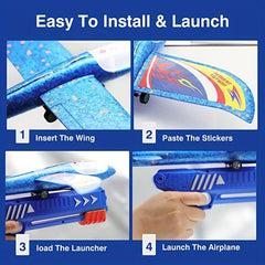 Kids' Ejection Airplane Glitter Foam Toy