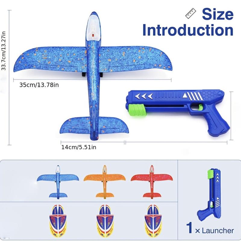 Kids' Ejection Airplane Glitter Foam Toy