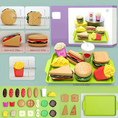 Kids Play House Puzzle Exercise Toy Mini Hamburger French Fries Kitchen Set