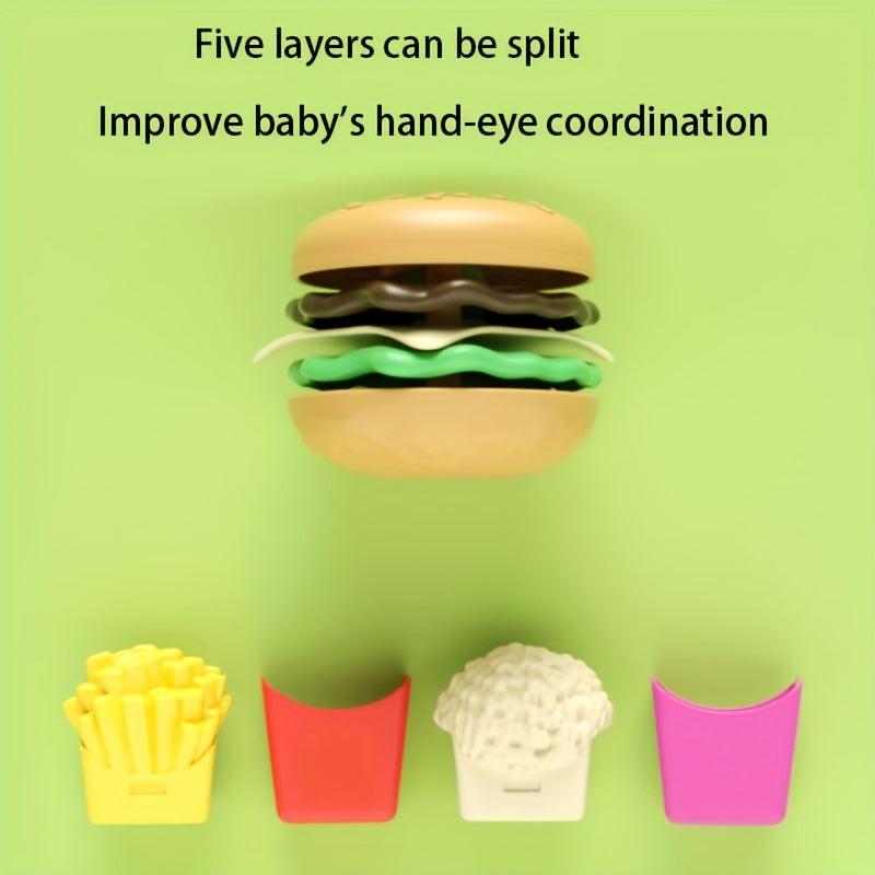 Kids Play House Puzzle Exercise Toy Mini Hamburger French Fries Kitchen Set