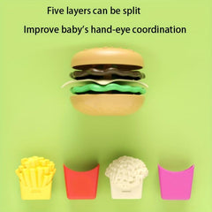 Kids Play House Puzzle Exercise Toy Mini Hamburger French Fries Kitchen Set