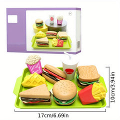 Kids Play House Puzzle Exercise Toy Mini Hamburger French Fries Kitchen Set