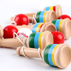 Kendama Wooden Skills Cup Traditional Toy Red Improve Coordination Reflexes Exer