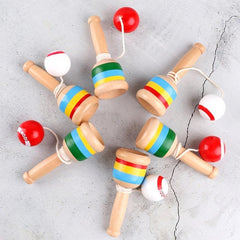 Kendama Wooden Skills Cup Traditional Toy Red Improve Coordination Reflexes Exer