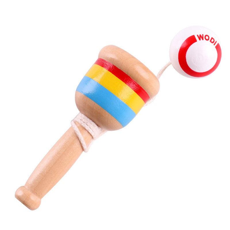 Kendama Wooden Skills Cup Traditional Toy Red Improve Coordination Reflexes Exer