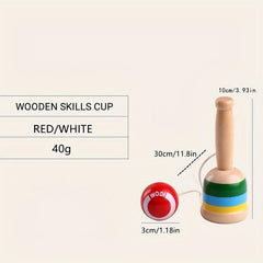 Kendama Wooden Skills Cup Traditional Toy Red Improve Coordination Reflexes Exer
