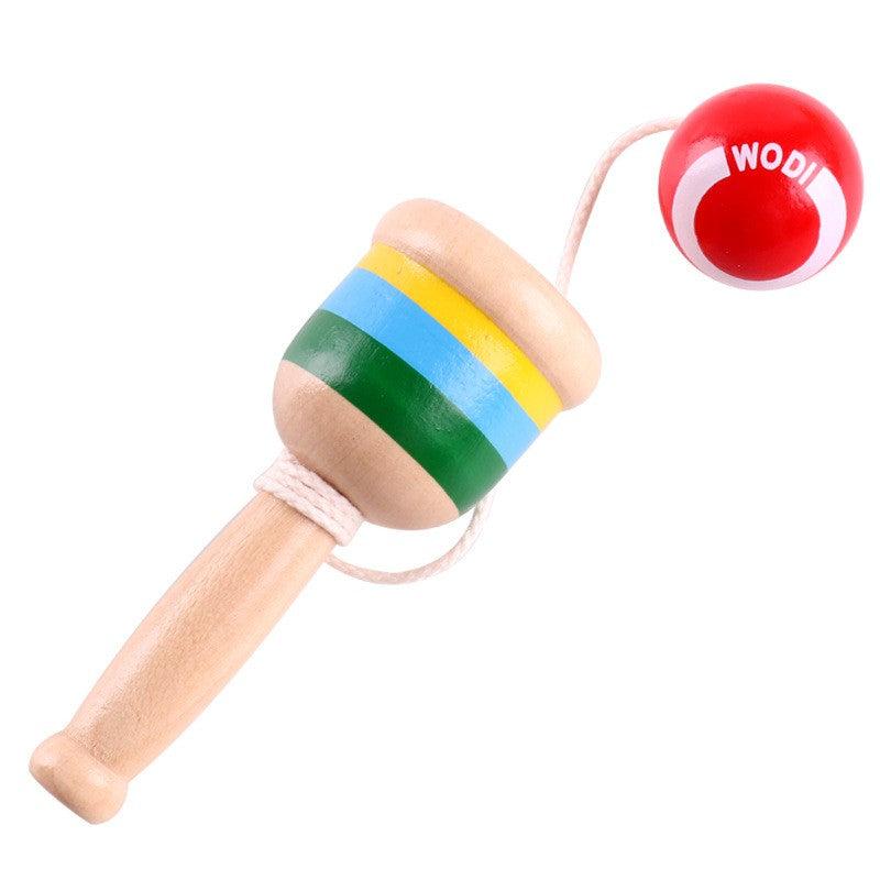 Kendama Wooden Skills Cup Traditional Toy Red Improve Coordination Reflexes Exer