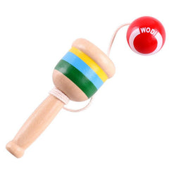 Kendama Wooden Skills Cup Traditional Toy Red Improve Coordination Reflexes Exer