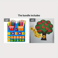 Toddler Math Skills Felt Board - Educational Toy for Counting & Sorting