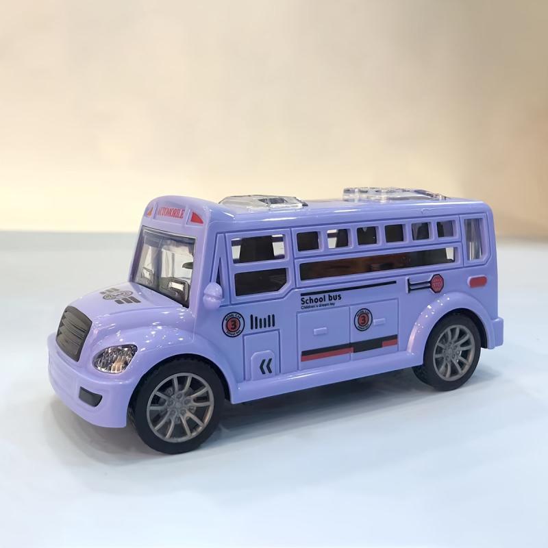 Inertia Children's Toy Car School Bus Car Bus Open Door Car Model