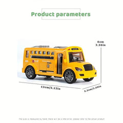 Inertia Children's Toy Car School Bus Car Bus Open Door Car Model