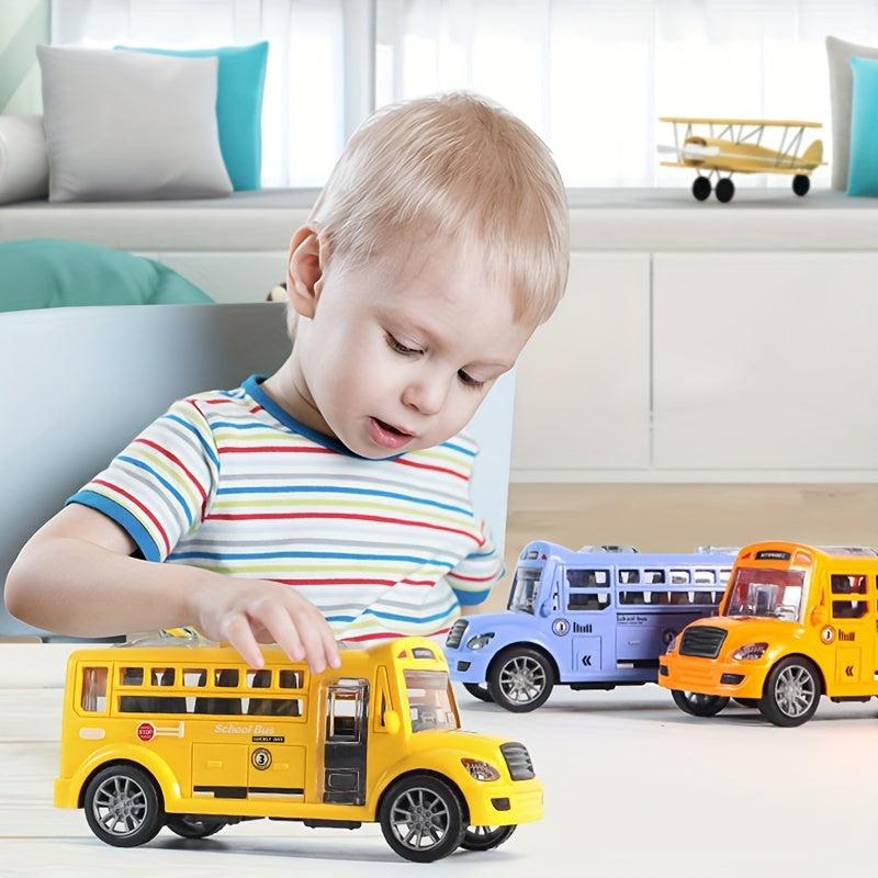 Inertia Children's Toy Car School Bus Car Bus Open Door Car Model