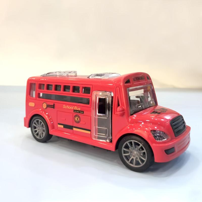 Inertia Children's Toy Car School Bus Car Bus Open Door Car Model