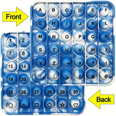Tie Dye Square Alphabet Numbers Push Bubble Pop Educational Toys