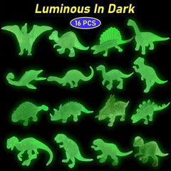 16pcs Luminous Dinosaur Toy Soft Glue T-Rex Model Boy Girl Gift